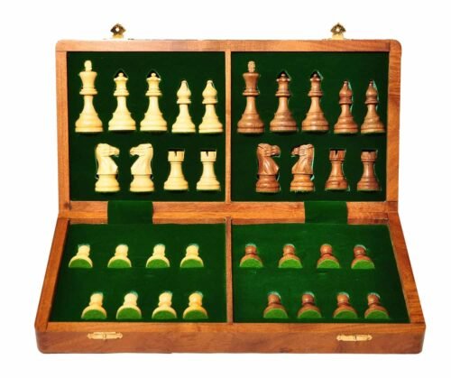 <strong>PALM ROYAL HANDICRAFTS Handmade Rosewood Foldable Chess Board Set</strong>
